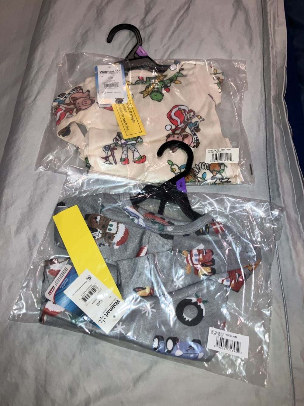 Walmart Kids Pajama Set Size 12M Toy Story Cars Holiday